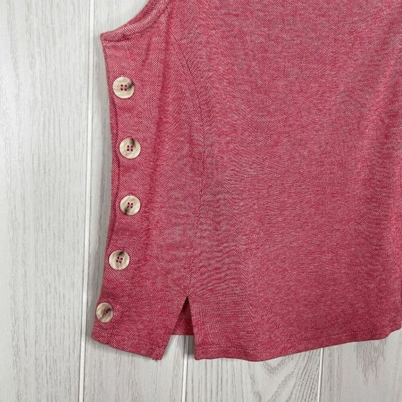 Meadow Rue Anthropologie Tank Top Side Button Women's Red Size Medium Y2K - Picture 3 of 7